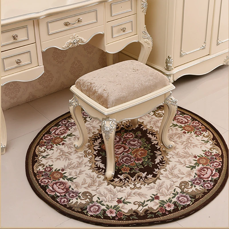 Европейский круглый цветочный жаккардовая Ковры Гостиная Спальня компьютерное кресло Коврики подвесные корзины Коврики дети играют палатка Ковры