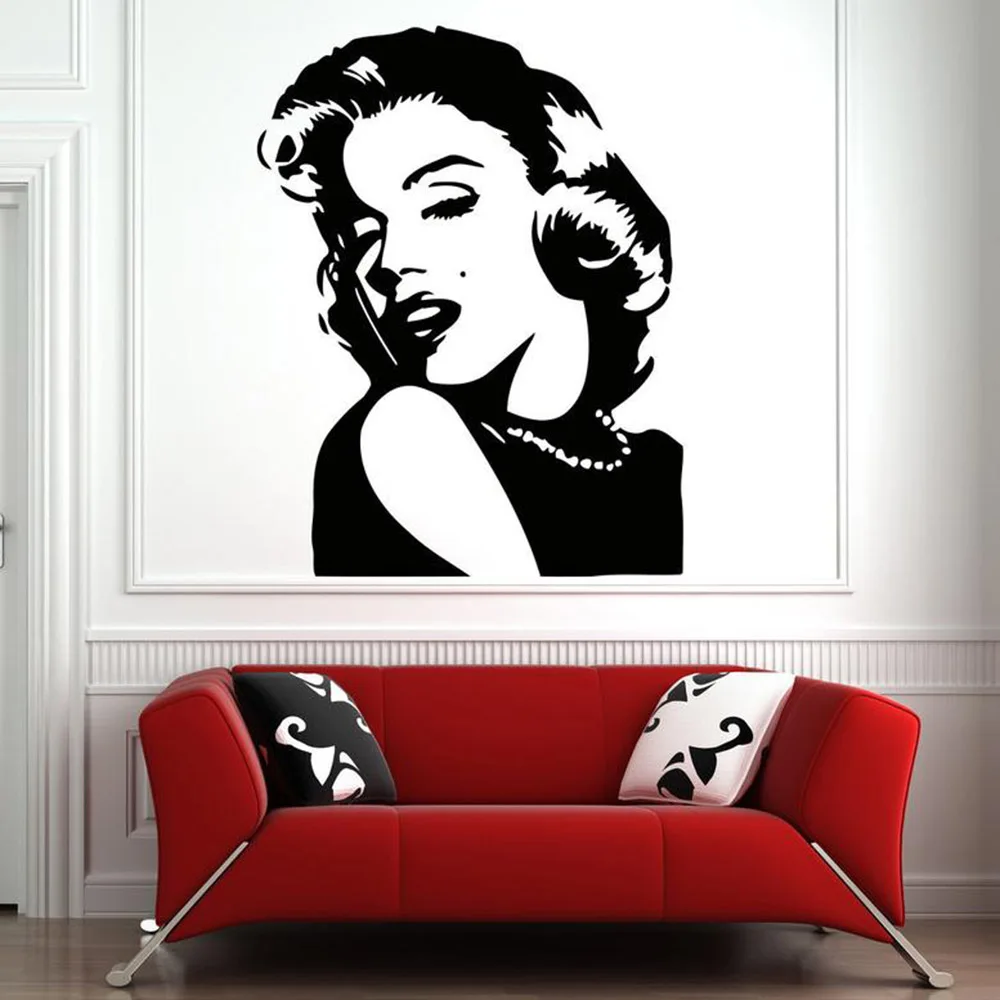Marilyn Monroe Wall Decal Vinyl Stickers Beautiful Woman Decor Beauty Salon Art Retro Home Decoration Adhesive C168 | Дом и сад