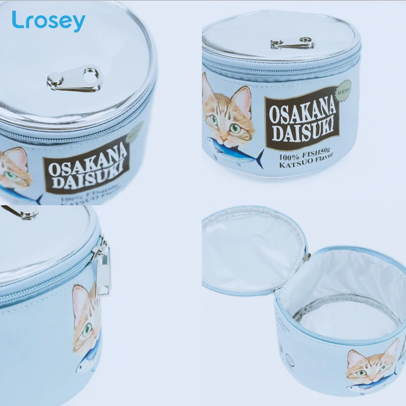 Cat Fish Canned Makeup Organizers Waterproof wash large capacity cosmetic Storage Box New creative ins girls Travel Cosmetic Bag Cat Fish Canned Makeup Organizers Waterproof wash large capacity cosmetic Storage Box New creative ins girls Travel Cosmetic Bag
