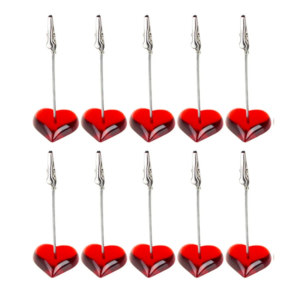 

Lot 10pcs Red F Heart Base Alligator Wire Photo Clip,Message Holder,Table Place Card Clamp,Wedding Favor,Personalized Gift
