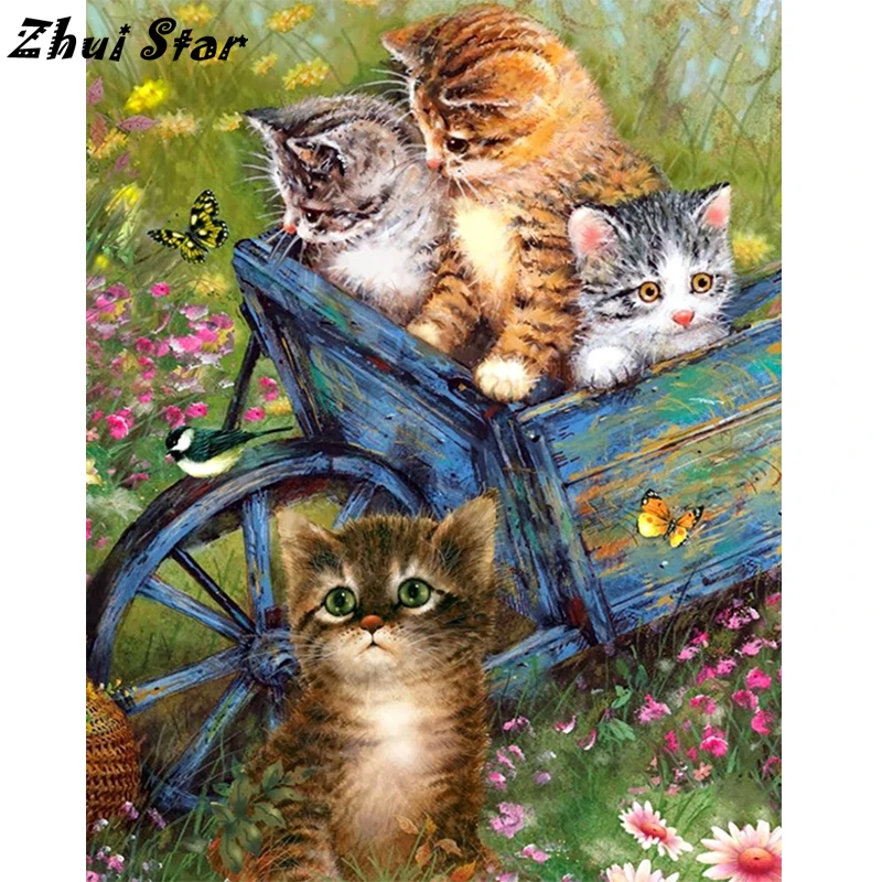 NEW Diamond Painting Full Square Cat Animal 3D Embroidery Cross Stitch Rhinestone 5D DIY Decor FC1718 | Дом и сад