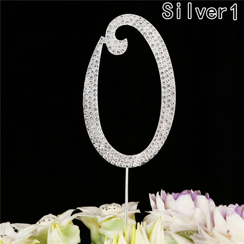 

1pc Silver Glitter Cake Topper Number Cupcake Toppers Birthday Party Decorations Gifts For Baby Shower Kids Favors