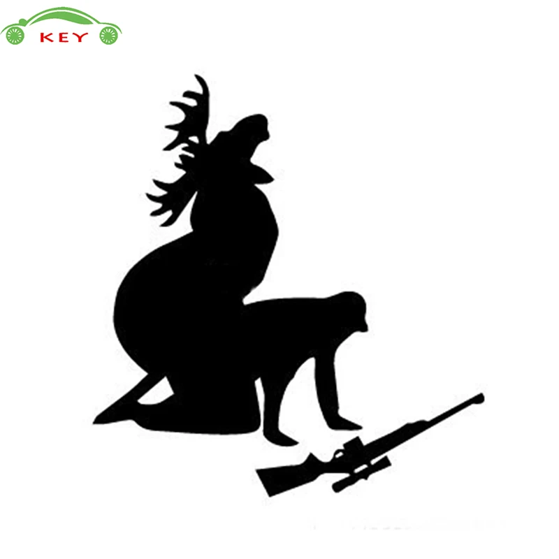 

13*12cm Car Styling Elk Hunting Glue Stickers Motorcycle Decorative Decal For Buick Alfa Romeo Mercedes Hyundai Mazda Volvo Lada