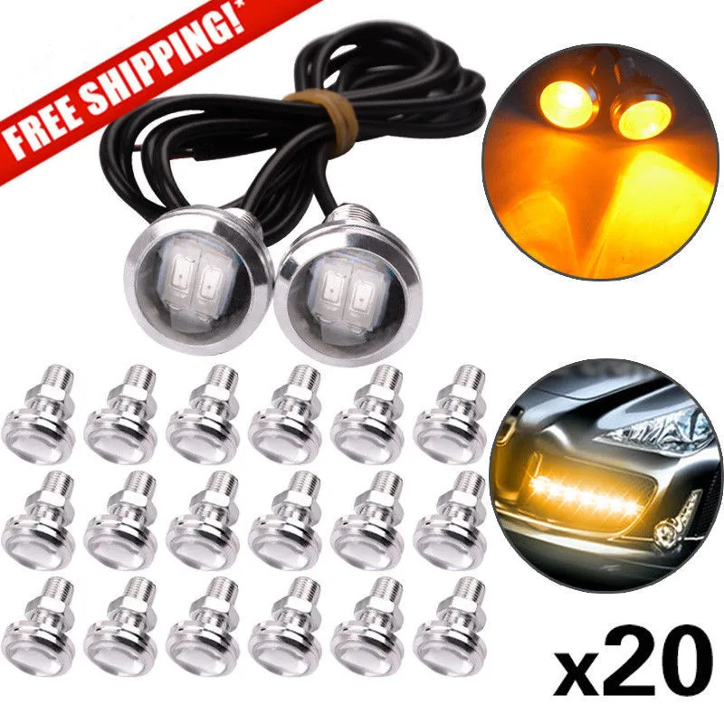 

20 x Amber Yellow 9W 5730 LED Motor Car 23mm Eagle Eye Light DRL Fog Bulbs