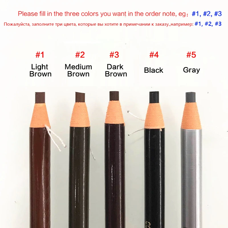 3 Pcs Eyebrow Pencil Waterproof Tattoo Pen Soft Coloured Long Lasting Natural Makeup Product Cosmetics Cheap Brand Wholesale 5