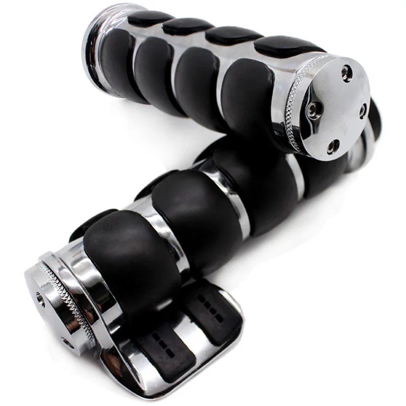 Nuoxintr 25mm Motorcycle Chrome Black Sharp Handle Bar Hand Grips for Harley Honda Shadow VT VTX1300 1800 Yamaha Suzuki Kawasaki