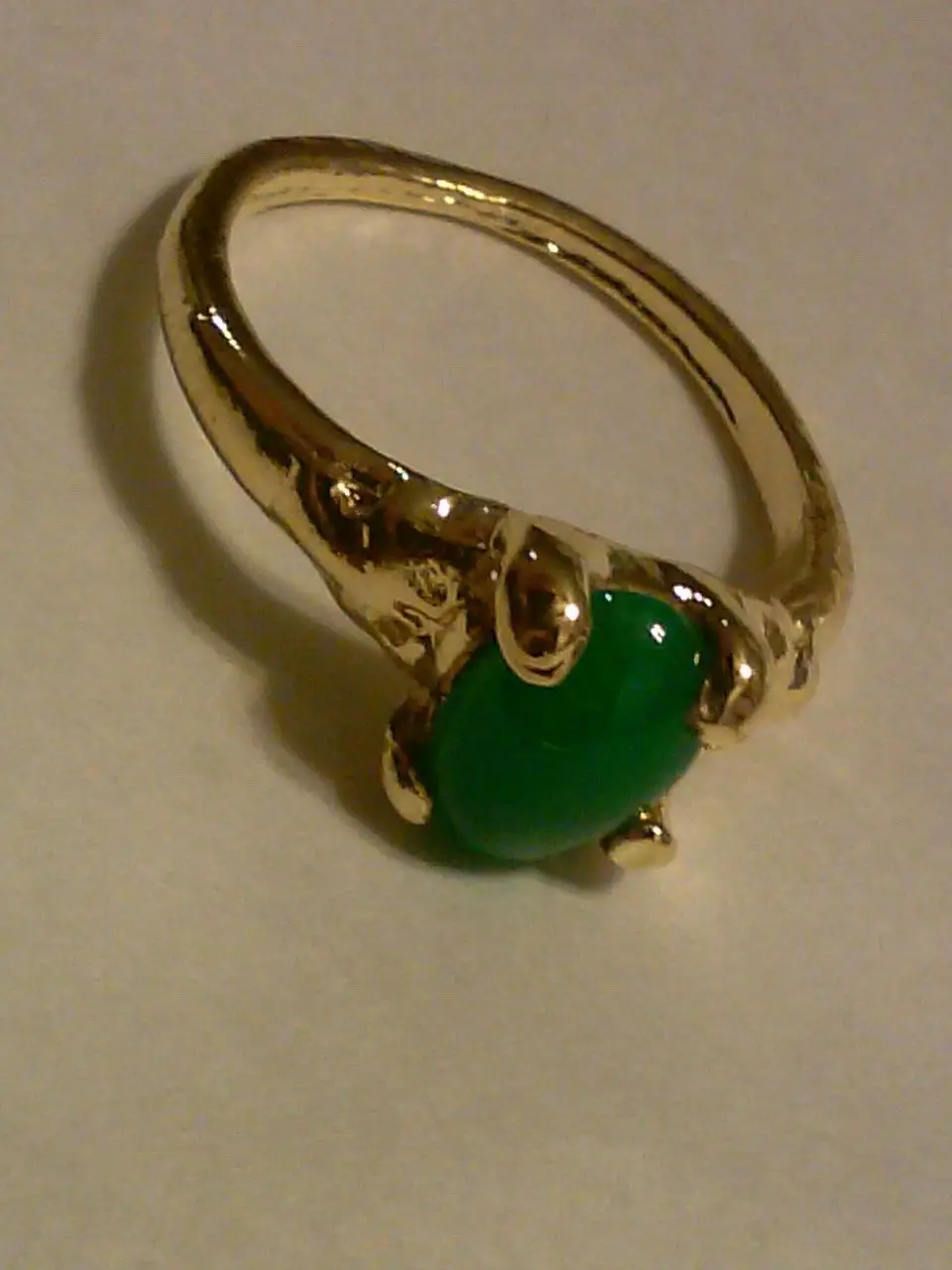

11493 UTE JADE LOOK GOLD PLATED RING PERFECT FOR TEENS