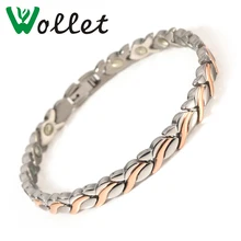 Ювелирные изделия Wollet, 99.9999% чистый германий, титановые браслеты для женщин, частичный цвет розового золота, забота о здоровье, целебная энергия