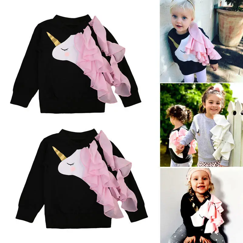 

HOT Fashion Family Matching Clothes Women Kids Baby Girls Lovely Cartoon Lace Top Long Sleeve T-shirt Infant Baby Girl Outfits