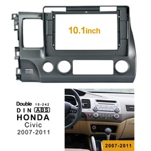 2Din DVD del coche de adaptador de conexión de audio Dash Trim Kits de Facia Panel 10,1 inch para Honda Civic Left2007-11 doble Din reproductor de Radio