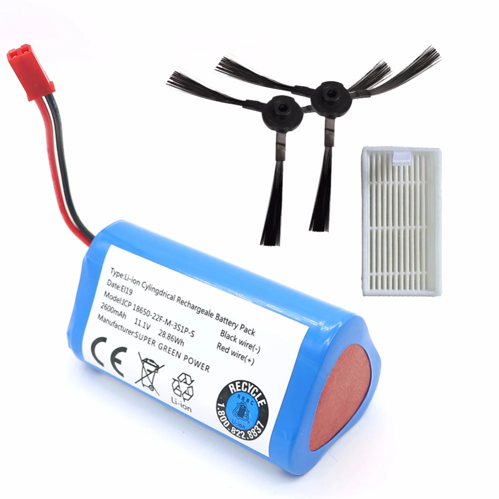 

2017 NEWEST 11.1V 2600mAh for Robotics Vacuum cleaner Battery brush filter replacement parts for Chuwi ilife V5PRO V3 V3+ V5S V7