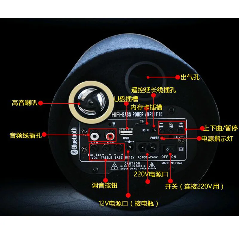 5 дюймов Автомобильный аудио bluetooth динамик Box 12 V 24 V 220 V HI-FI дома Театр для телефона на мотоцикл громкий Динамик s