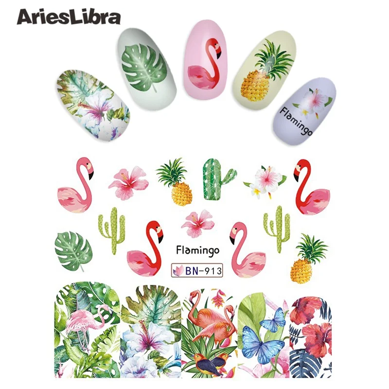 AriesLibra наклейка для ногтей Фламинго серия ногтей переводная наклейка с водой s наклейки для ногтей аксессуары для украшения красоты маникюрные советы