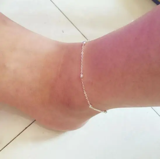 

Vintage European Gothic Punk Single Layer Chain Beads Modern Simple Personality Female Anklet Jewelry Accessories