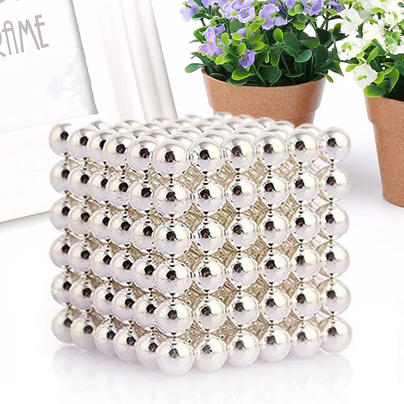

216Pcs/Set 2.7MM 3D Magnetic Steel Iron Balls Block Cube Pull Stress Treatment Silver Magnet Stone Ball Home Improvement