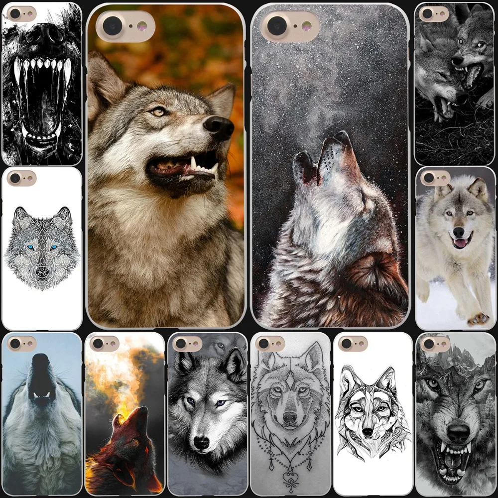Fierce Snow Wolf Hard White Cover Case for iPhone 8 8 Plus 7 7 Plus 6 6S Plus 5 5S SE 4 4S X/10