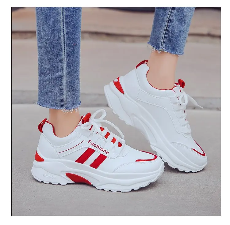 Shoes Women 2016 New Spring PU Leather Women Casual Shoes Lace-Up Women Fashion Shoes Platform Flats High top Women Shoes