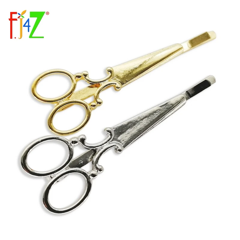 2016 Hot Hairpins Fashion Trendy Lovely golden Silver Metal Scissors