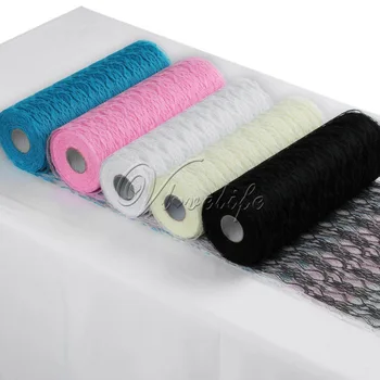 

5PCS 12" x 25Yards Lace Roll Tulle Roll Spool DIY Netting Lace Fabric for Table Runner Tutu Skirt Chair Sash Bow Wedding Decor