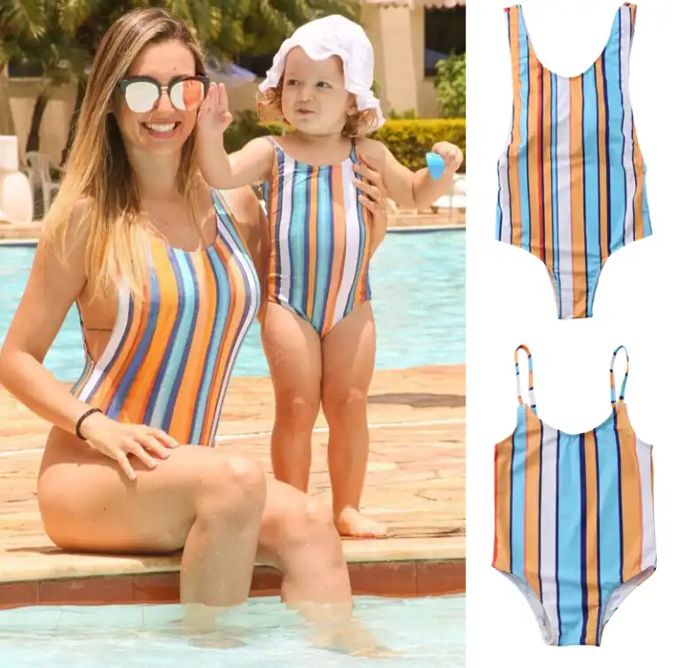 baby and mom matching bathing suits