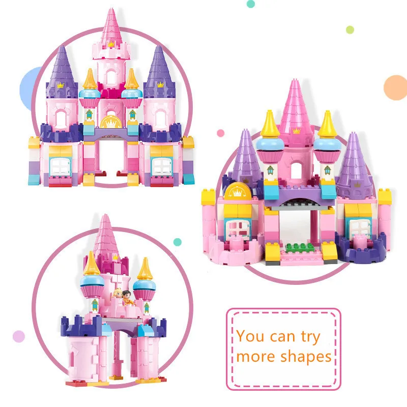 109PCS Girls Princess Castle Building Blocks Sets Compatible LegoING Duplo Horse Friends Figures Creator Bricks Toys for Girls