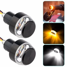 2018 New Universal Motorcycle Handlebar LED Turn Signal Light Amber Yellow White Motorcycle Accessories LED 12V