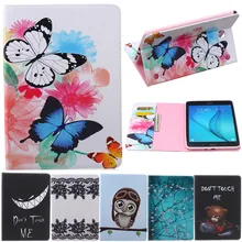 Butterfly Owl Bear Cartoon PU Leather Flip Stand Cover Cases For Samsung Galaxy Tab A 8.0 T355 T350 Tablet Cover Case Fundas