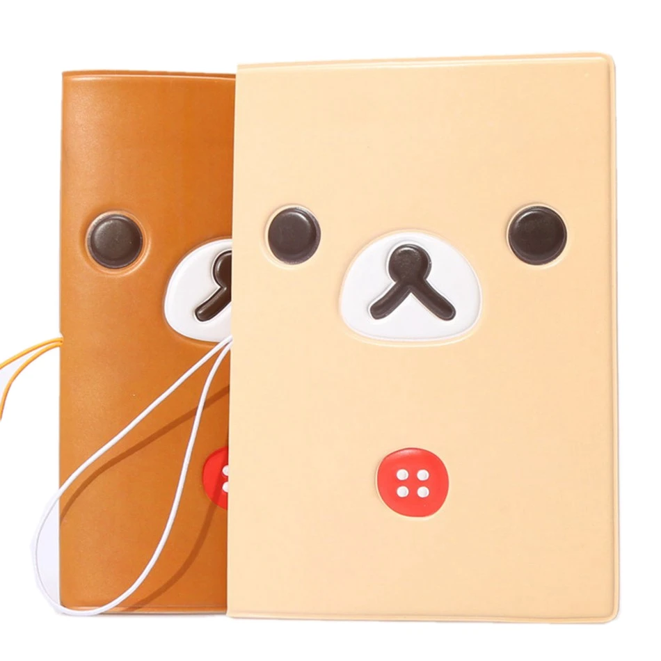 

Brown Bear PVC Leather Passport Cover Travel Wallet women men Credit Card Holder Cover Waterproof Passport Holder License Case