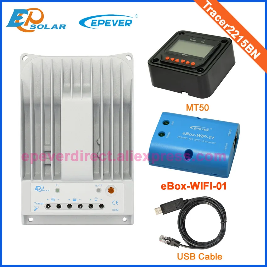 

20A controller for 12V 24V battery charger auto work 20amps Tracer2215BN EPEVER EPsolar wifi USB and MT50 Meter