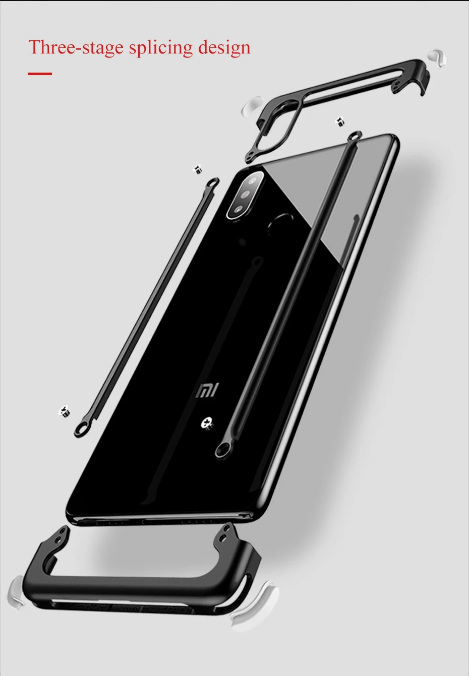 OATSBASF металлический чехол для подушки безопасности для Xiaomi Mi 8 чехол персональный металлический бампер чехол для Xiaomi Mi 8 чехол Роскошный Дизайн Оболочка