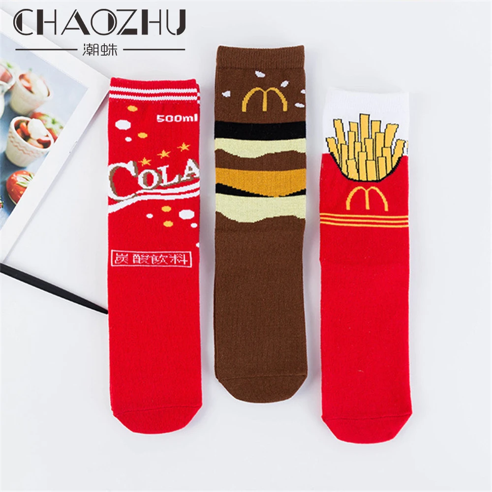 CHAOZHU японский Хлопок Вязание новогодний красный Забавный еда мультфильм женские носки без пятки Повседневная Уличная мода Calcetines девушки леди