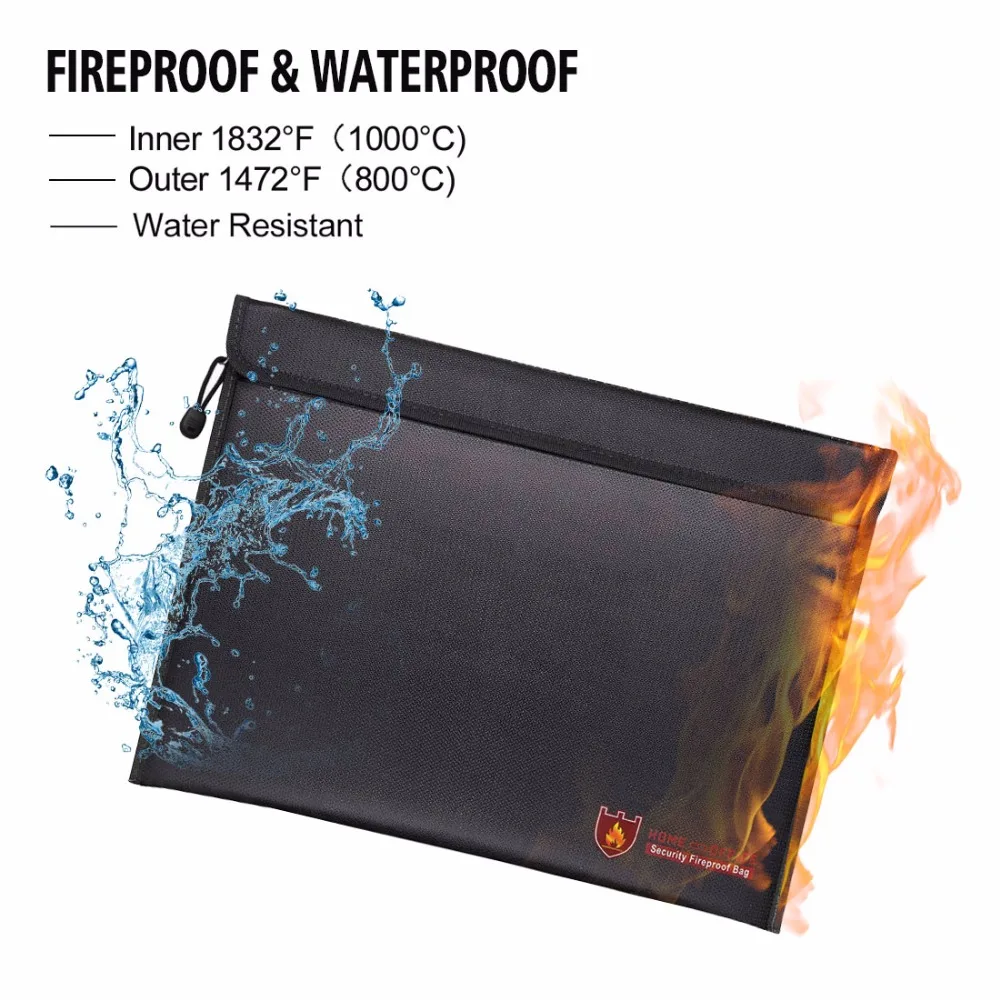 Fireproof Waterproof Document and Money Holder Bag Laptop Sleeve