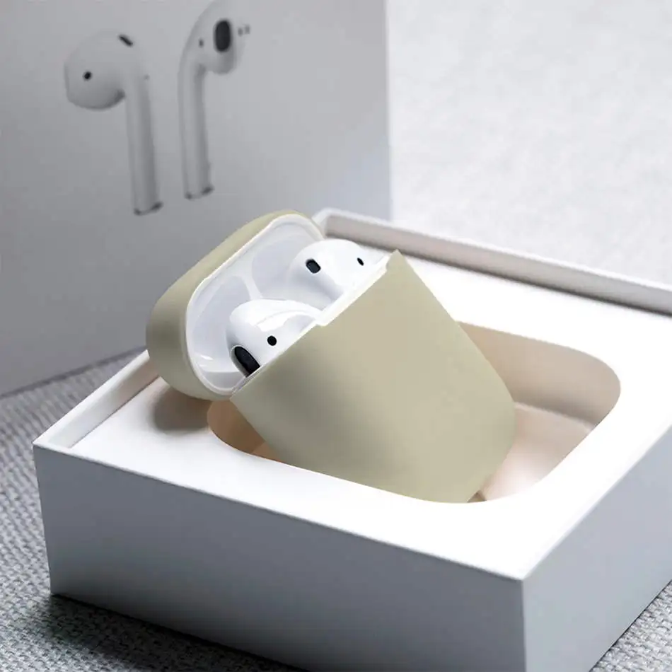 1:1 официальный силиконовый чехол для наушников для Apple Airpods 1 2 противоударный чехол для Airpods 2 1 милые аксессуары - Цвет: Grey