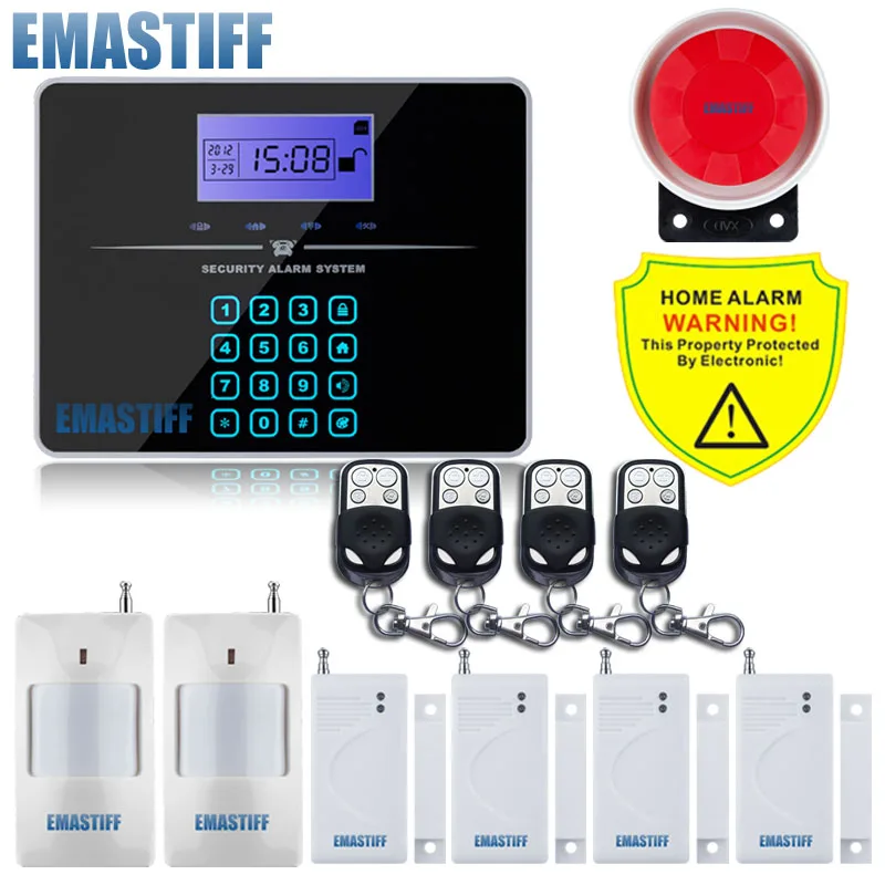 

DHL Free Shipping!English Voice Wireless G3B GSM SIM Alarm System Home Security Alarm systems LCD Keyboard Sensor 433MHz
