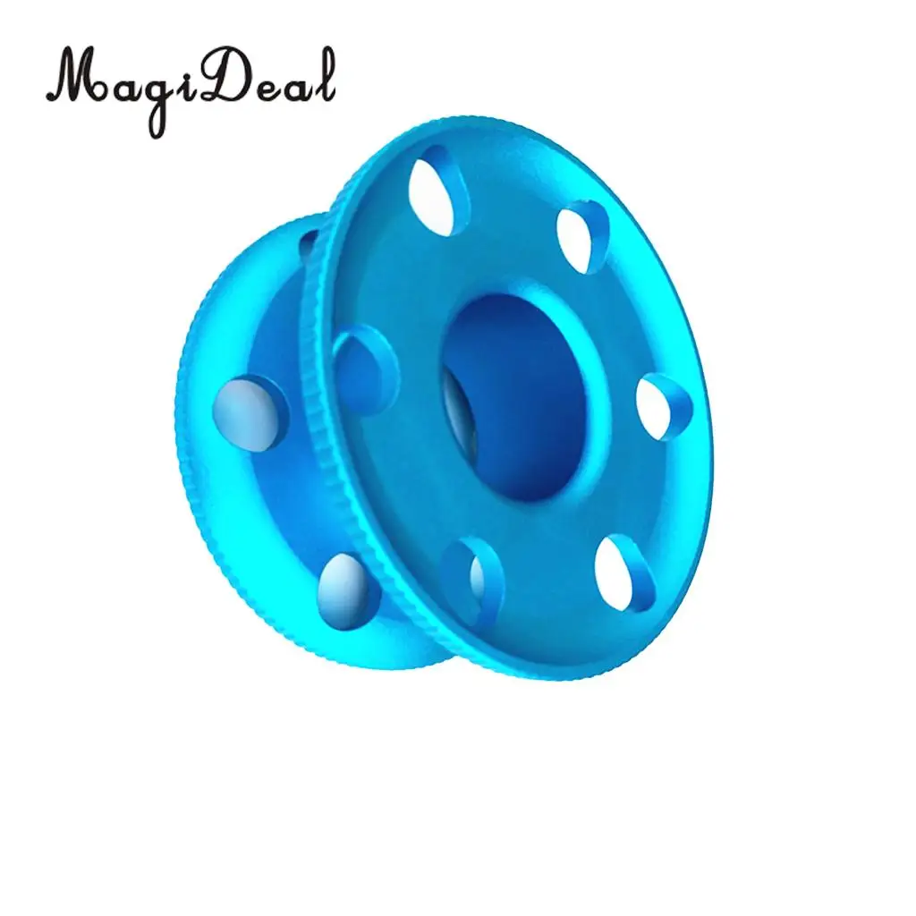 Blue Performance Durable Aluminum Alloy Scuba Diver Snorkeling Finger Reel Compact Wreck Cave Diving Tech Guide Line Spool