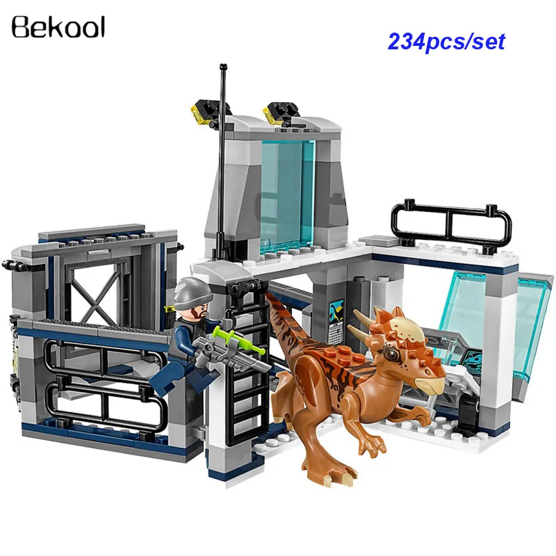 

2019 New Jurassic World 2 Stygimoloch Breakout building blocks 234pcs/set compatible 75927 brick Stygimoloch Dinosaur toy