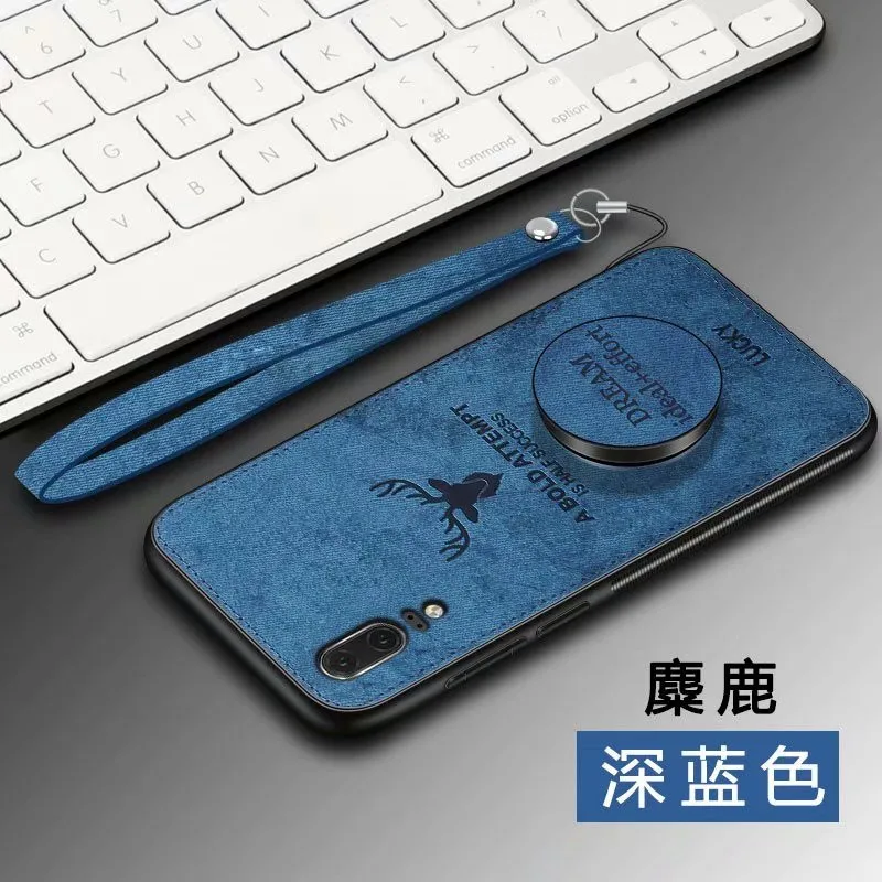 3D Phim Hoạt Hình Nai Sừng Tấm Bìa Rugged TPU Trường Hợp đối với Huawei P10 Cộng Với P20 Lite Nova 3E Dây Buộc Ban Đầu + Xe Từ chủ