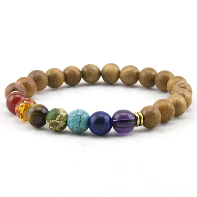 Fashion Mens Natural Wooden Beaded Root Chakra Bracelet 7 Fashion Mens Natural Wooden Beaded Root Chakra Bracelet 7 Yoga Meditation Mala Beads Bracelets