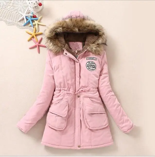 

Fashion Large Fur Collar Hooded Girl Coat Jacket Women  2017 Winter Coat Women Jackets Slim Ladies Coats outerwear LLPP/50