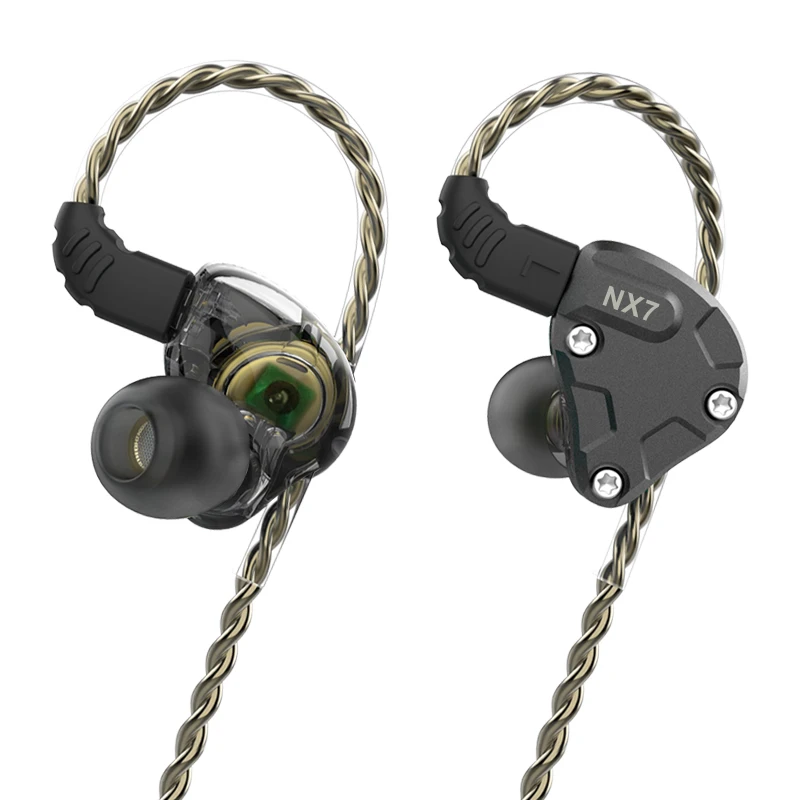 NICEHCK NX7 Гибридный 7 драйвер IEM в ухо наушник 4BA+ двойной карбоновый нанотрубка динамический+ пьезоэлектрическая керамика HIFI монитор сценический 2Pin