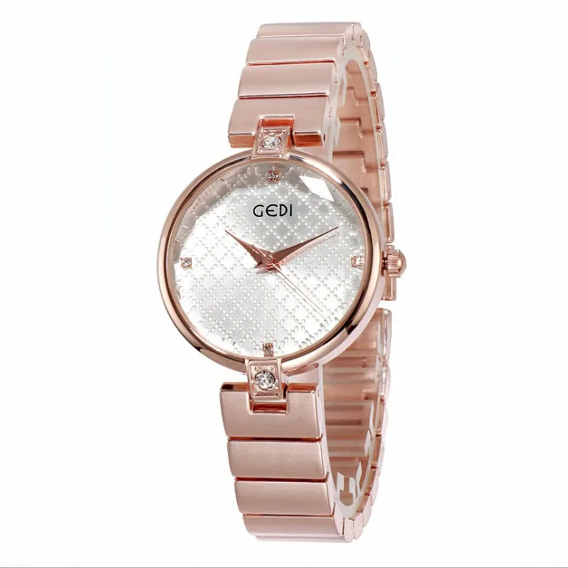 

GEDI Simple Casual watches Rose Gold Quartz Watches Women 2018 Fashion Ladies Watch Women's Watches Dress Wristwatch Clock Gift