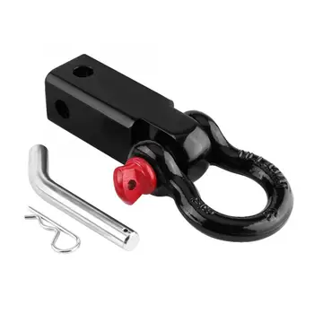

Tow Bar Hitch Receiver Towbar 4WD Off Road Recovery 5 Ton Kit Bow Shackle Red High Strength Solid Steel