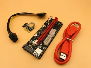 

USB3.0 009S Molex 4Pin SATA 6PIN PCIE PCI-E PCI Express Riser Card Adapter 1X to 16X Extender for BTC Mining Miner Antminer