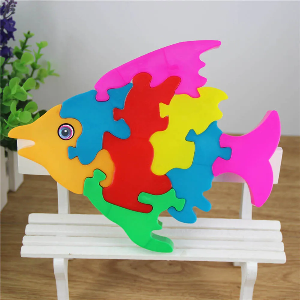 

2018 Hot Sale Plastic Blocks Lovely Fish Blocks Kid Educational Toy Cartoon playmobil brinquedos simpsons oyuncak groot T