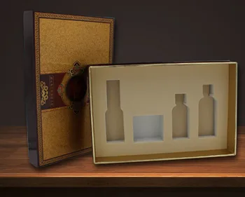 

Custom design cosmetic packing box cosmetic gift box for essential oil with cut out EVA/foam inset ---PX10209