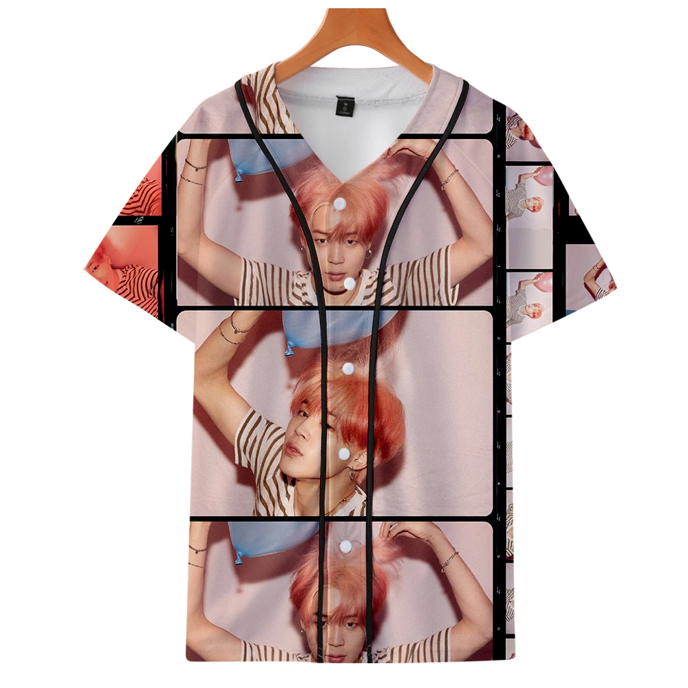 

BF 2019 New 3D Kpop MAP OF THE SOUL:PERSONA Short sleeve baseball uniform Men/Women summer Casual Harajuku jacket Clothes