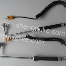 L форма Поверхностная термопара wth ручка и мини-разъем