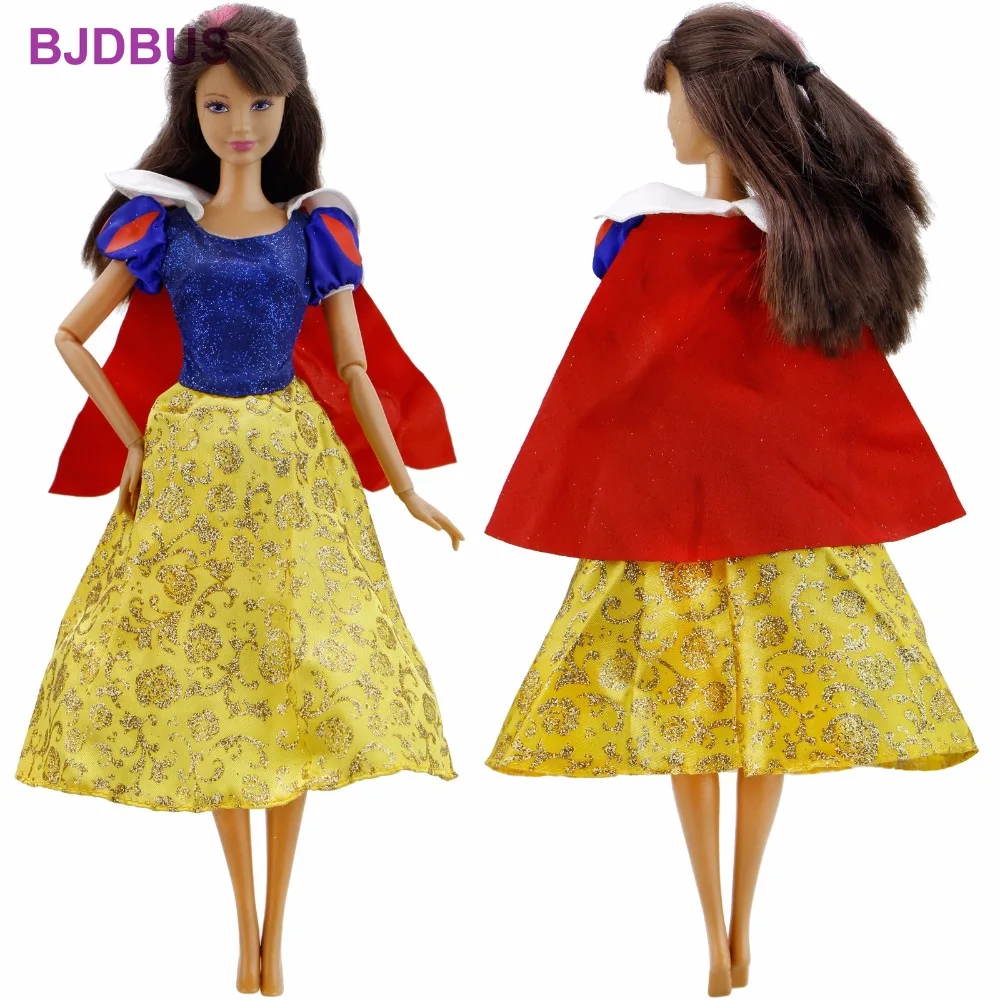 1 шт., модное платье в сказке, копия, Белоснежка, юбка принцессы с красным халат мантия, Одежда для куклы Барби, аксессуары, игрушки
