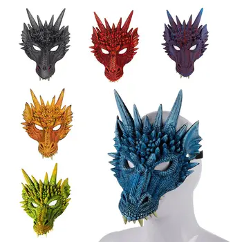 

Mardi Gras PU Foamed 3D Animal Loong Chinese Dragon Mask Cosplay Costume Christmas Halloween Carnival Party For Men Women -