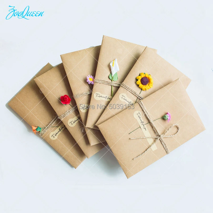  1pc Handmade DIY Greeting Cards Formal retro Envelope Invitation Post Card For Birthday Valentine'  - 33023336581